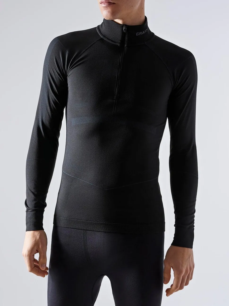 MEN'S ACTIVE INTENSITY 1/4 ZIP BASELAYER - BLACK/ASPHALT