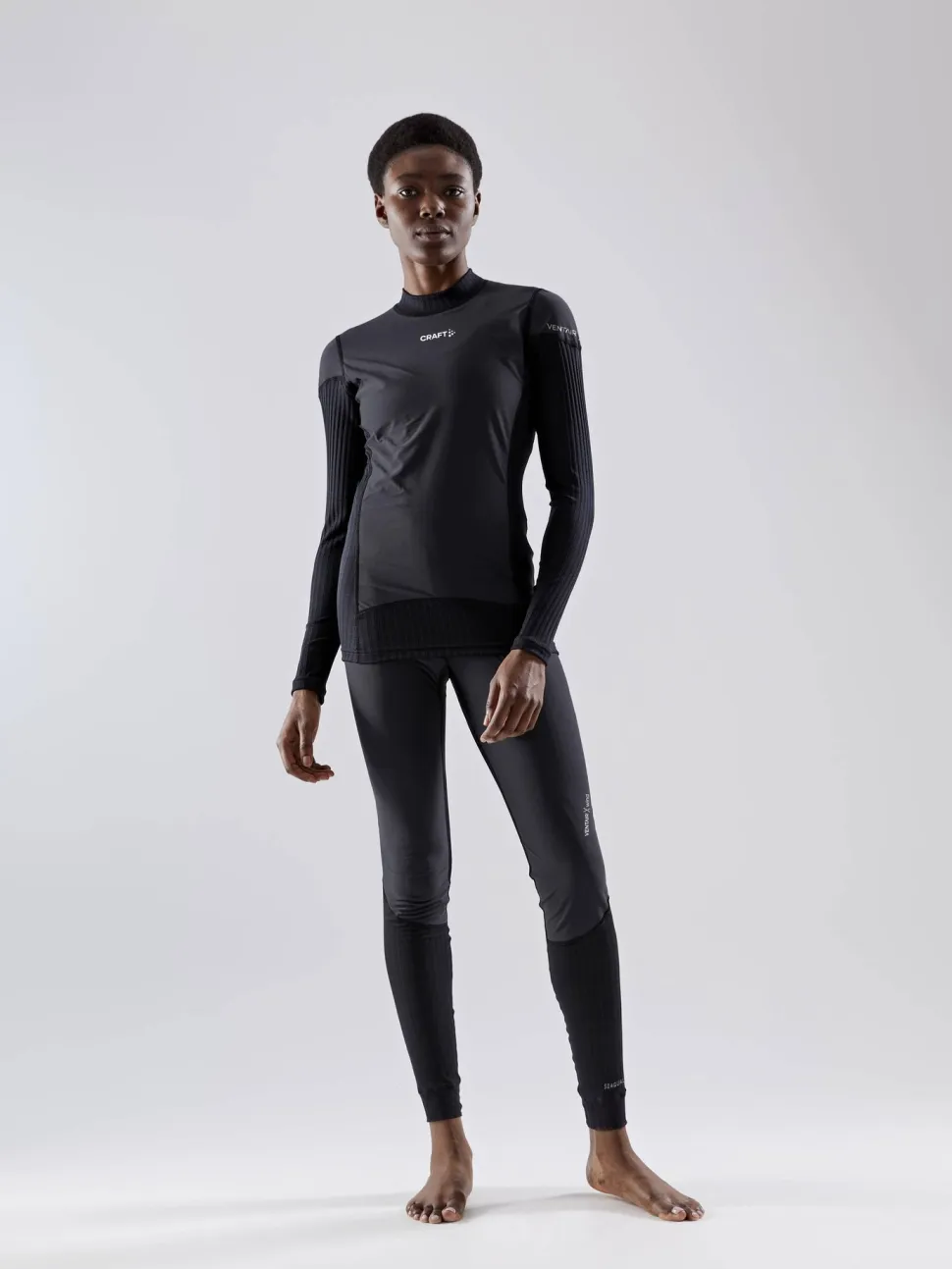 WOMEN'S ACTIVE EXTREME X WIND BASELAYER - Black/Granite